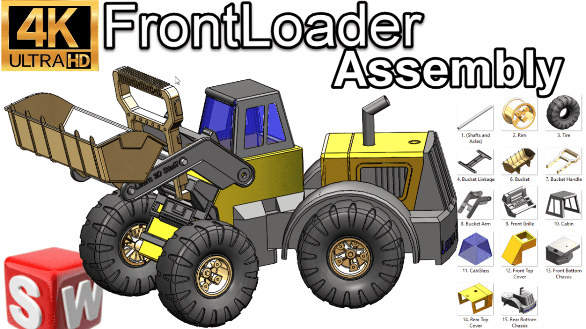 Simulation Front Loading 16. FrontLoader Assembly – Learn 3D Stuff