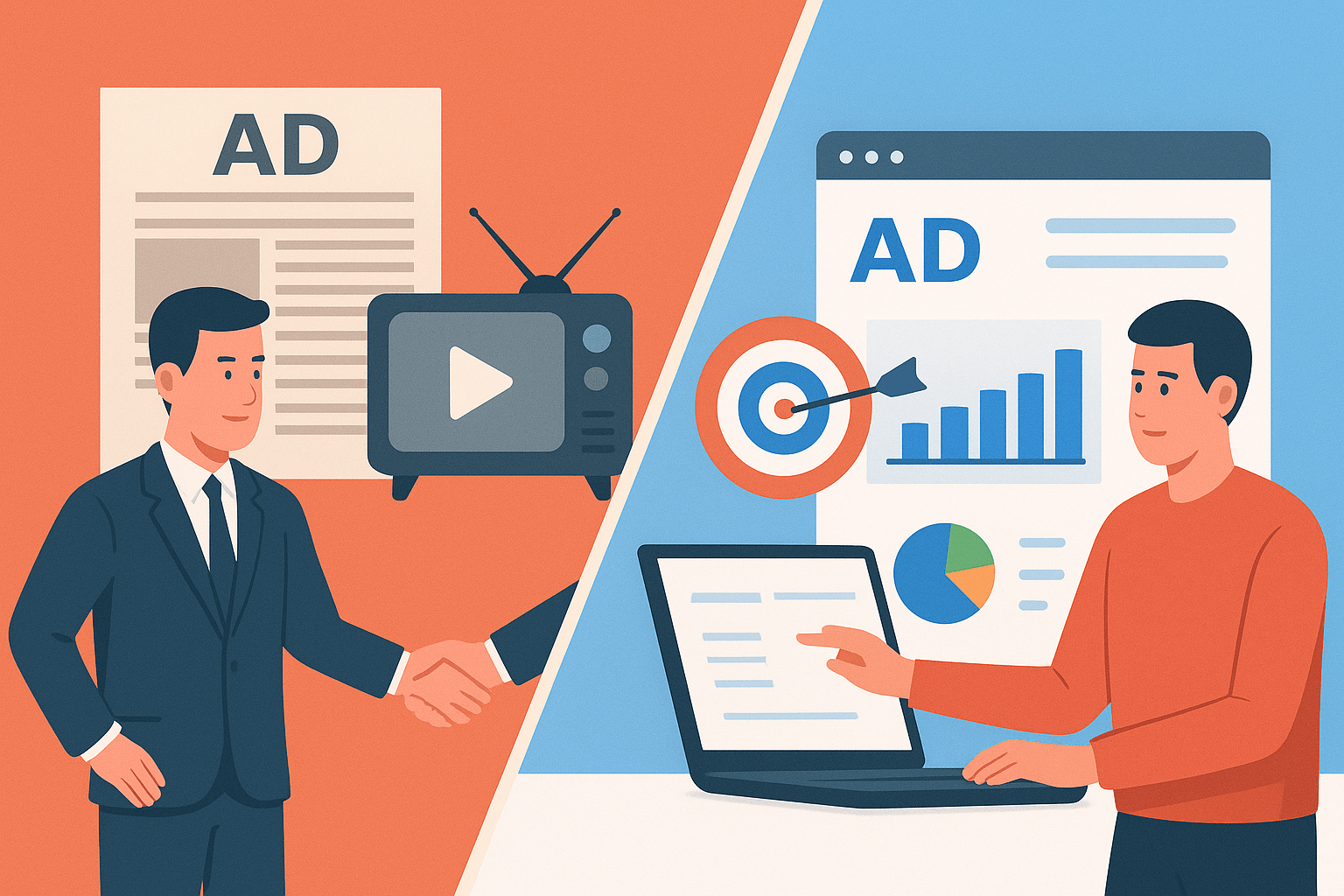 Conceptual transition from traditional advertising to programmatic advertising
