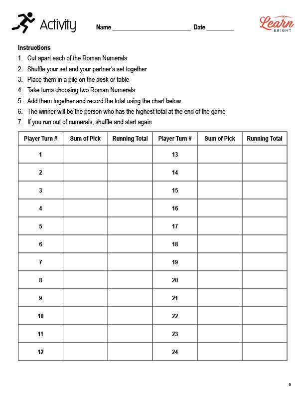 roman numerals free pdf download learn bright