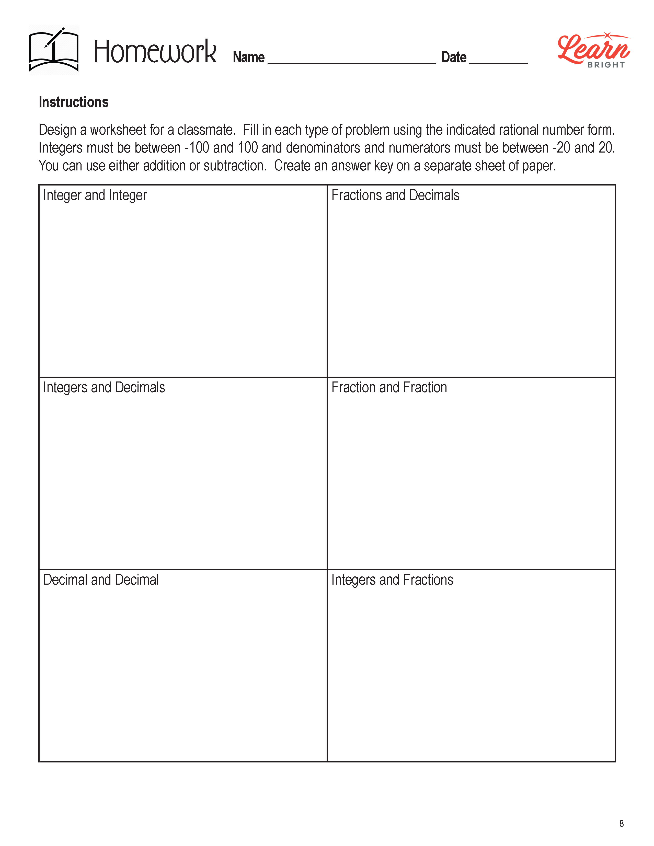 Add/subtract rational numbers, free pdf download