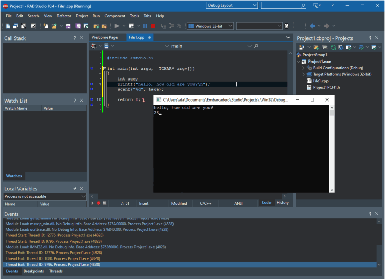 What Are The Top 5 C++ Compilers Of 2021? A C++ program running in the terminal window.