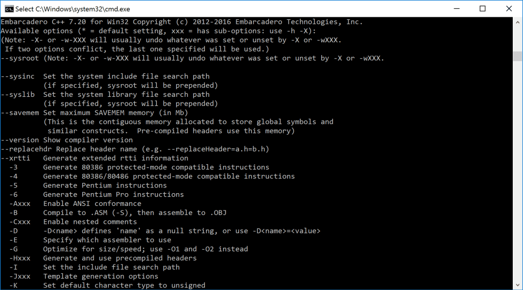 The free command line C++ compilers.