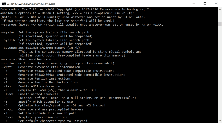The free command line C++ compilers.
