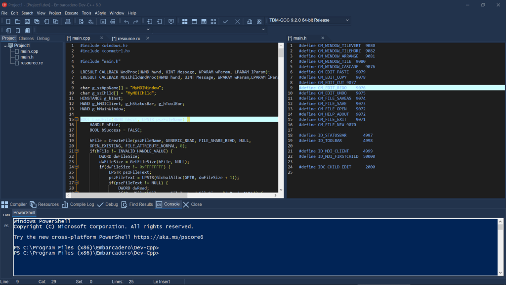 A view of the GNU/C++ compilers.