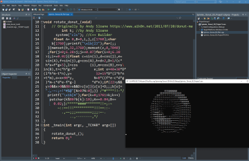 ASCII Art: Fun Code Spinning Donut In 3D Text Form In C++
