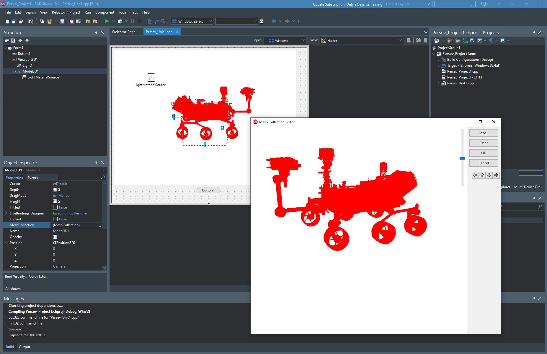 C Programming Language Mars Rover Learn to Develop a Perseverance Mars Simulation 3D in C++ Builder