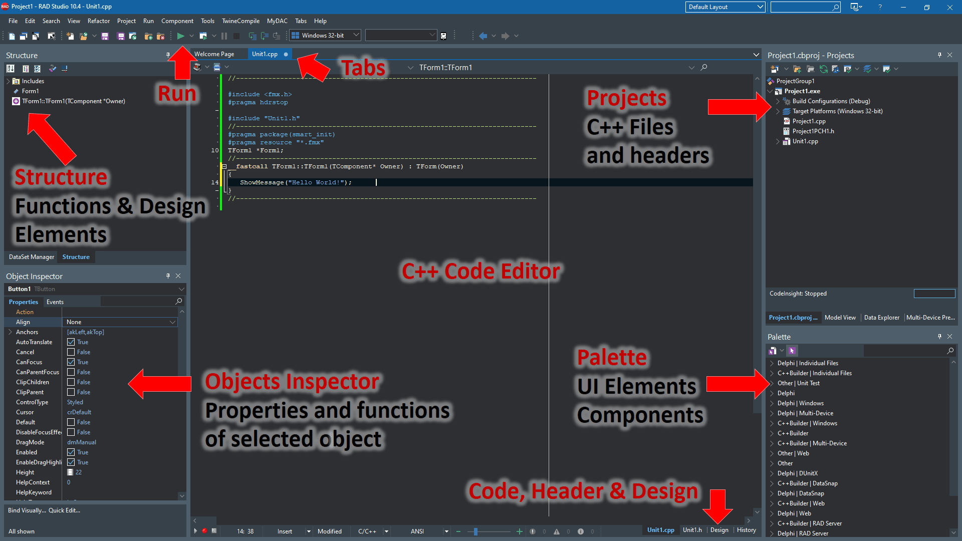 Introduction to the C++Builder IDE