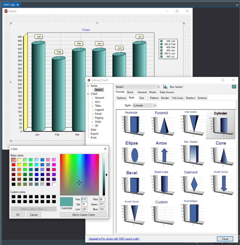 How To Make Visually Stunning Windows Charts In C++ cylinder chart