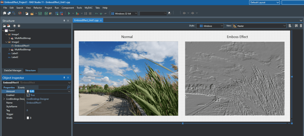 How To Add A No Code Emboss Effect To Images in Your Apps showing effect