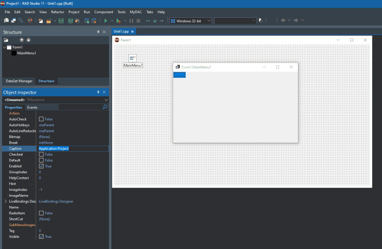 Everything You Need To Know To Create Menus in C++ Builder Adding a main menu in the IDE