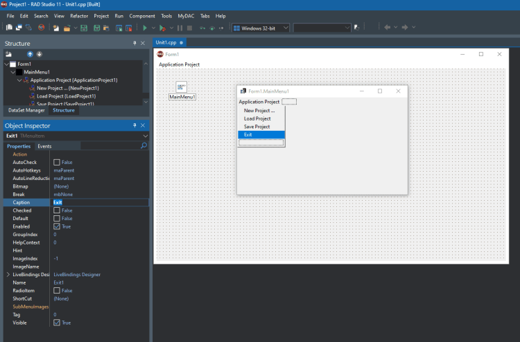 Everything You Need To Know To Create Menus in C++ Builder Showing sub menus