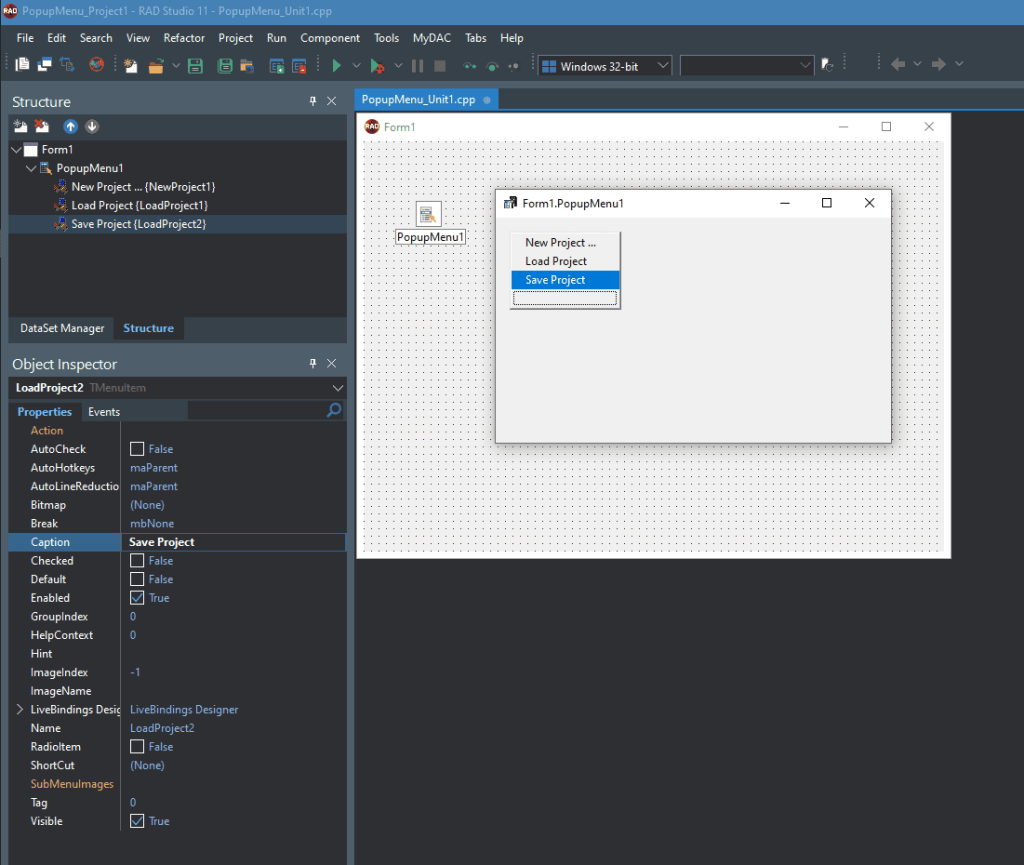 How To Create Pop-up Menu in C++ Builder? Populating the popup menu