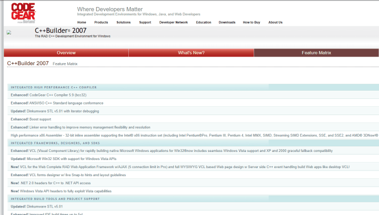 Screenshot 20220102 125120 | Learn C++ What Is The Story of C++ Programming History The CodeGear page for C++ Builder 2007