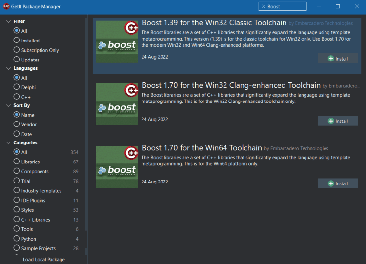 What Are The Boost C++ Libraries The GetIt listing for the C++ Boost libraries
