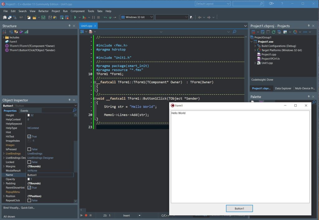 How To Start Learning C++ With C++ Builder CE. Compiling the project.
