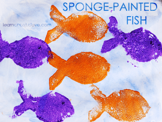 sponge painting fish painted fun fishies summer learncreatelove
