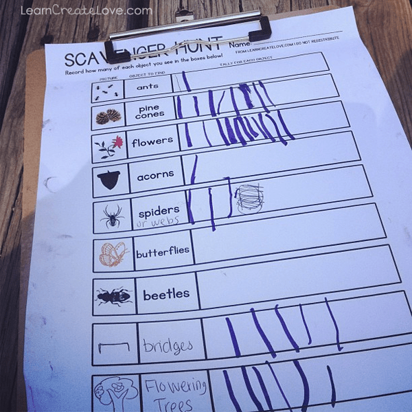This activity was so much fun for everyone! Scavenger Hunt Activity With Printable Learncreatelove