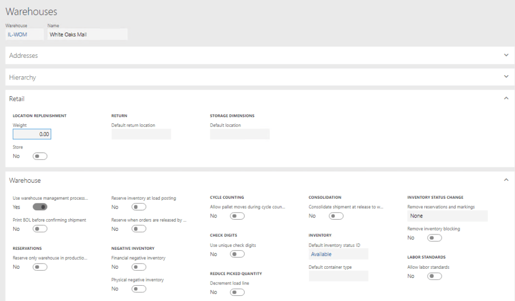 What setups I do for advanced warehouse management | Dynamics 365