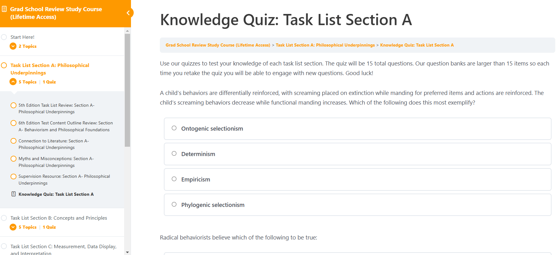 Check out the awesome course setup and quiz questions!