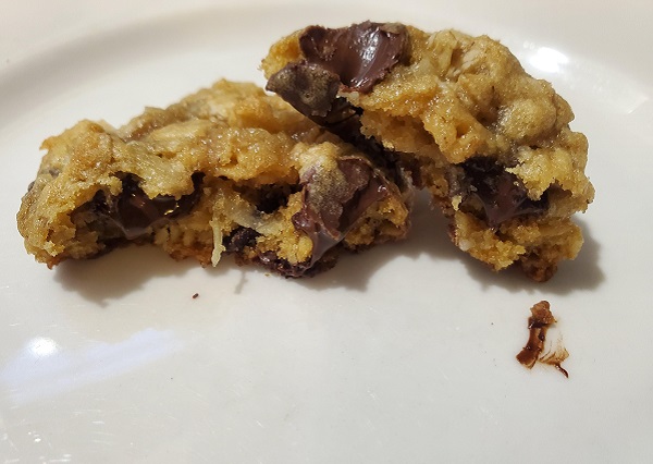 oatmeal chocolate chip cookies inside