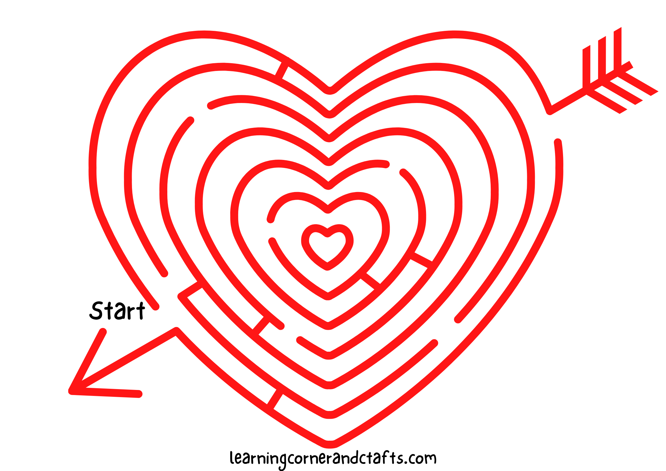Heart Maze Learning Corner and Crafts
