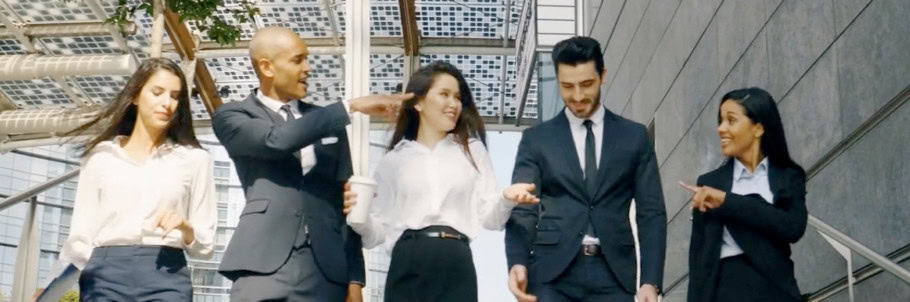 Professional Group Walking