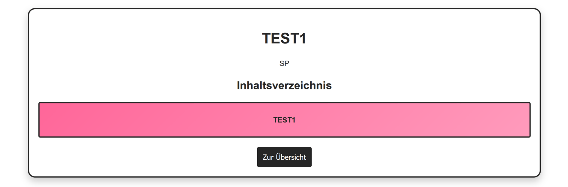 Inhaltsverzeichnis eines DER