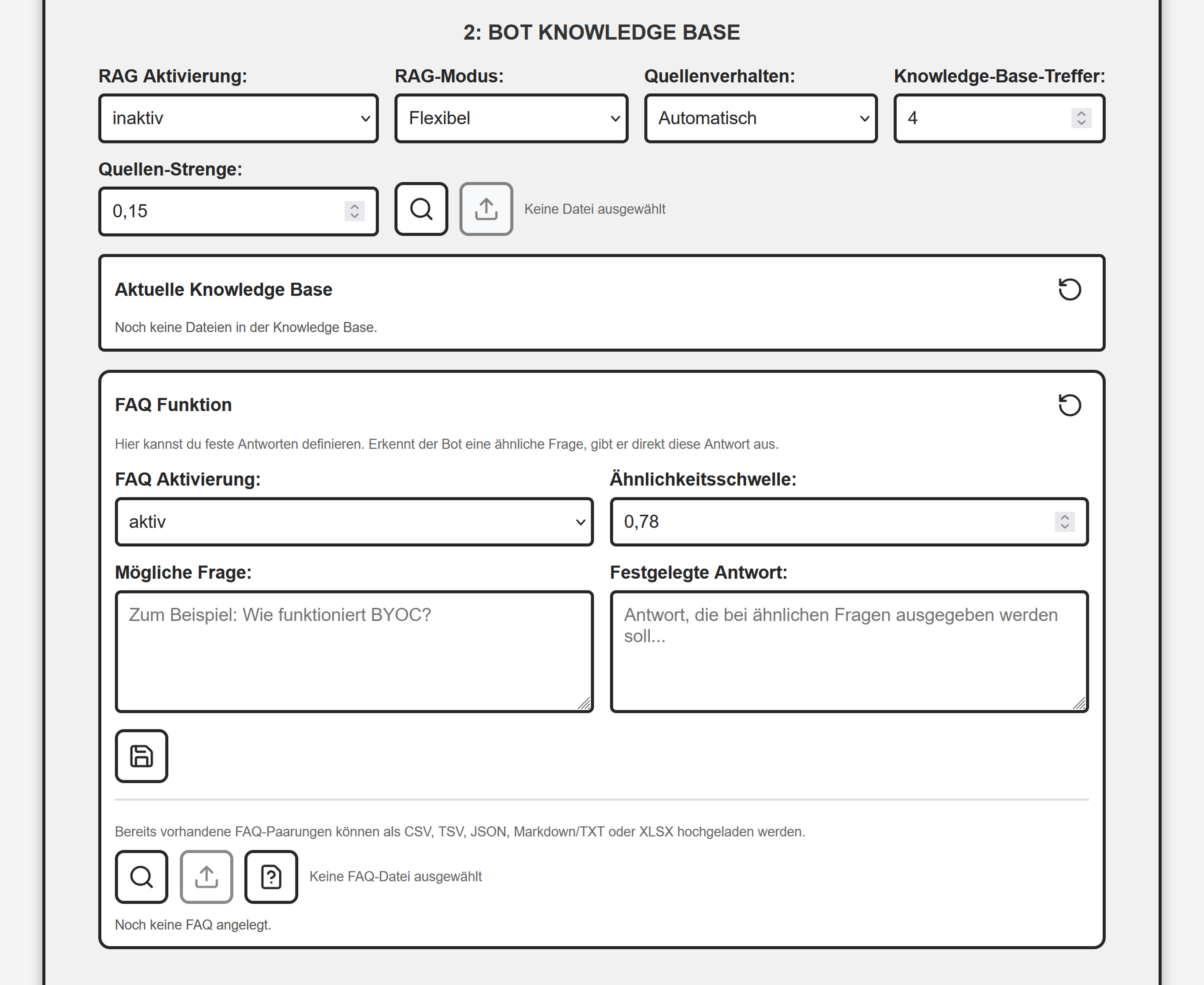 BYOC Knowledge Base und Materialbezug