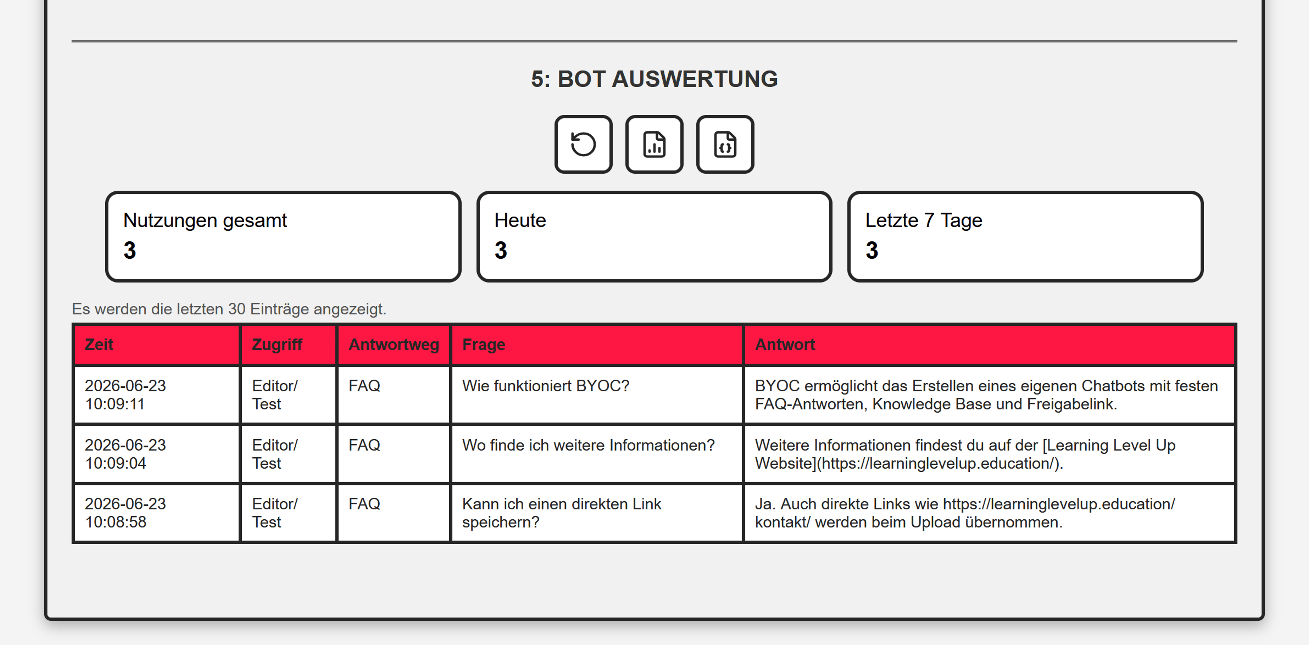 BYOC Bot teilen und einbetten