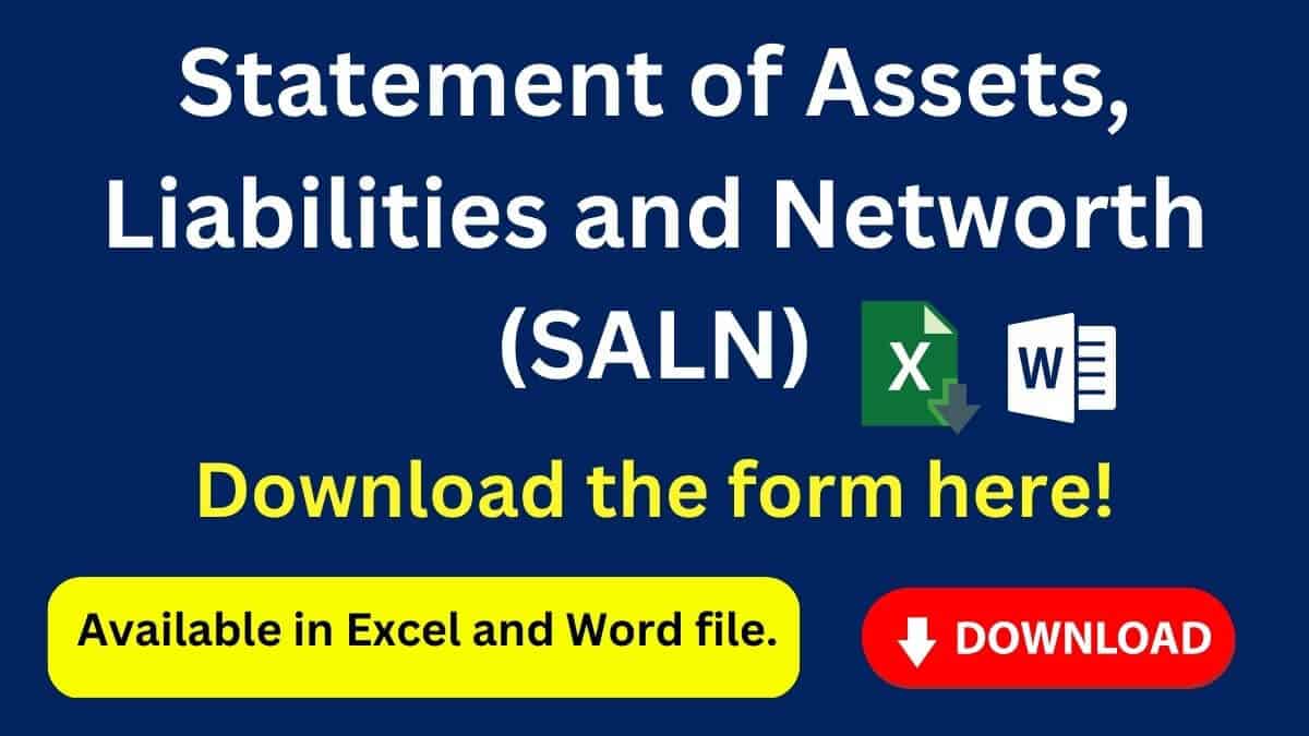 Statement of Assets, liabilities and network SALN