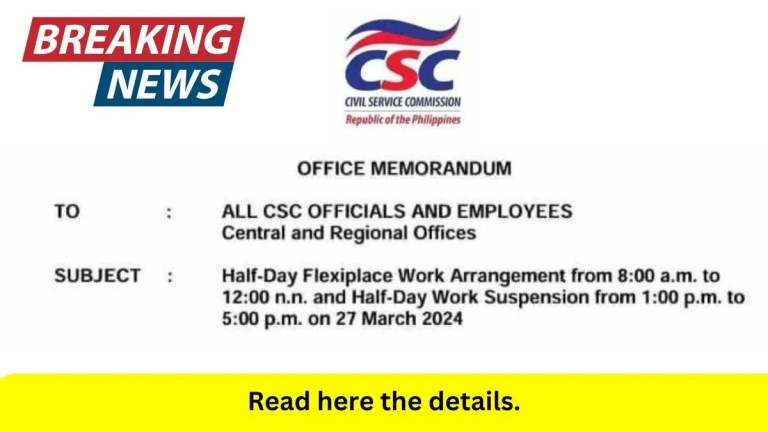 March 27 Half day Work Suspension