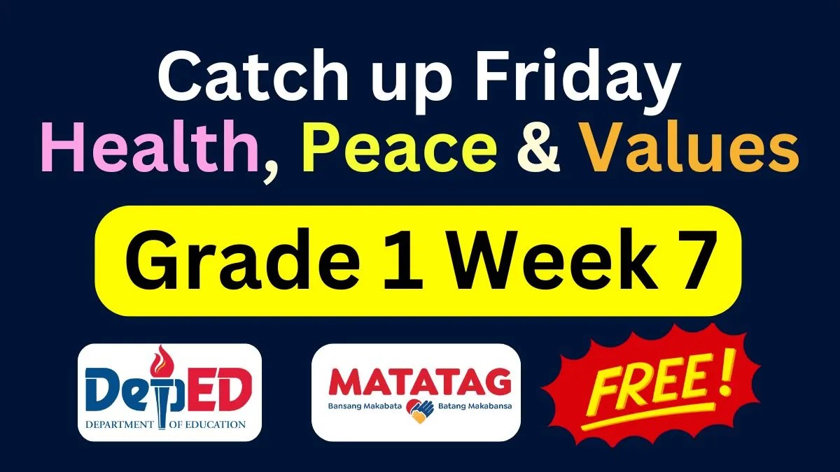 Catch up Friday Grade 1 Health, Peace and Values