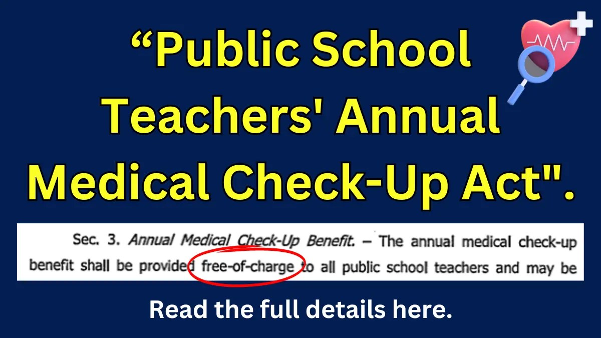 Public School Teachers' Annual Medical Check-Up Act
