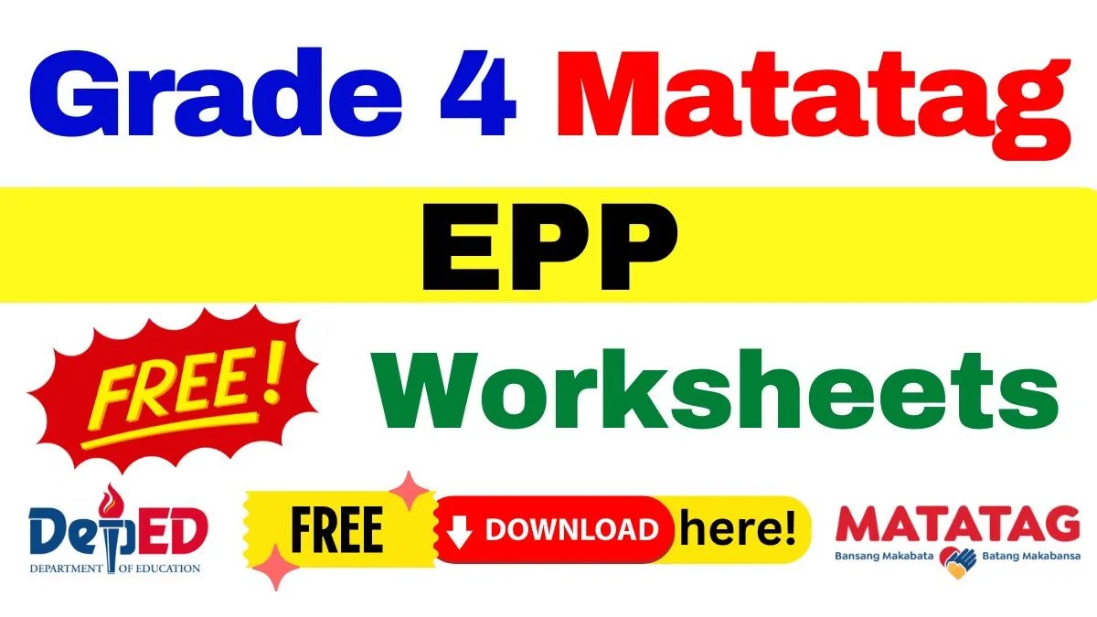 Grade 4 Matatag EPP Worksheet