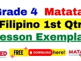 Matatag Lesson Exemplar In Grade 1