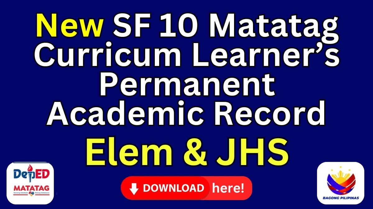 New SF 10 Matatag Curriculum