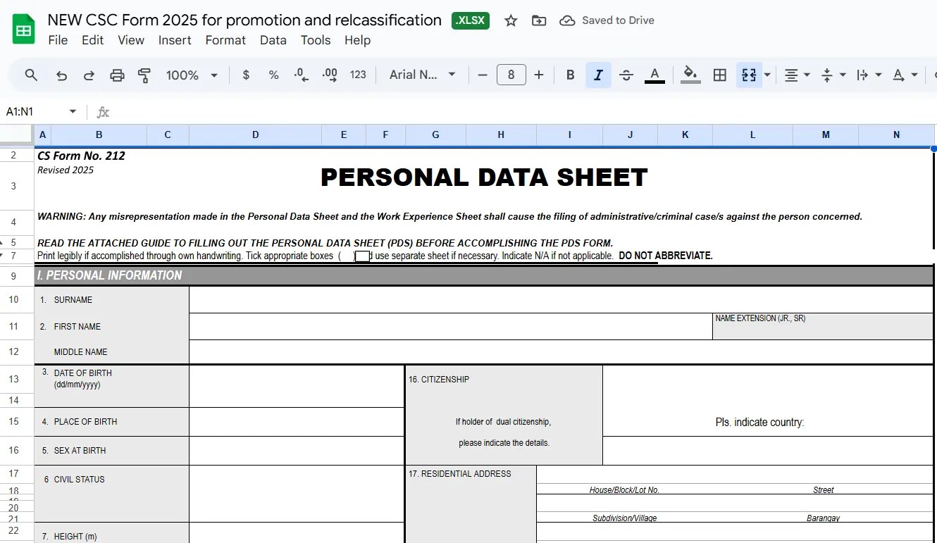 NEW CSC Form