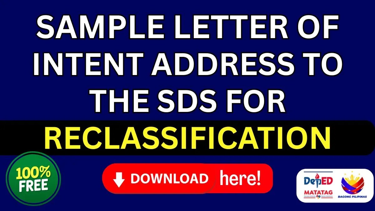 Sample of letter of Intent for SDS reclassification