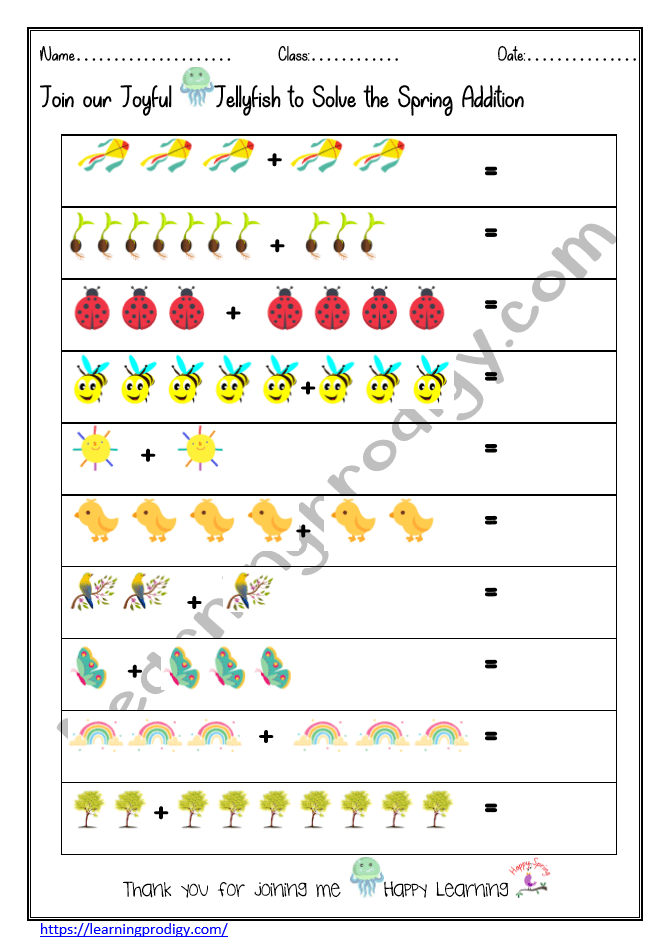 6 Best Spring Theme Math Worksheets for Kids|Preschooler Math Worksheet ...