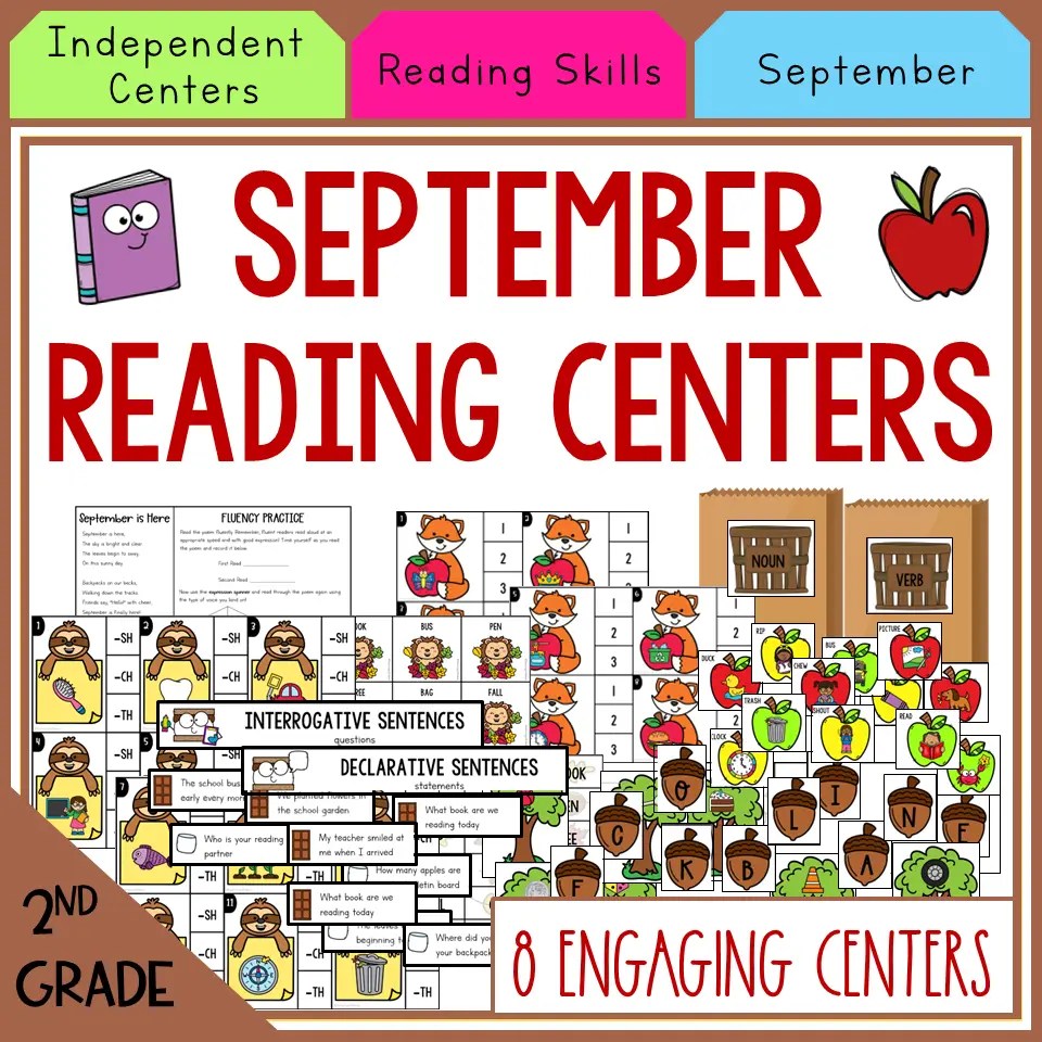 Second Grade September Reading Centers