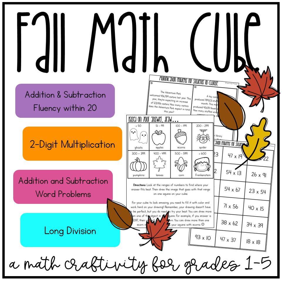 Fall Math Cube Computation Activity