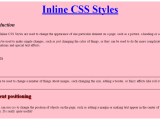 Inline Style Sheets Lesson Plan Html Css