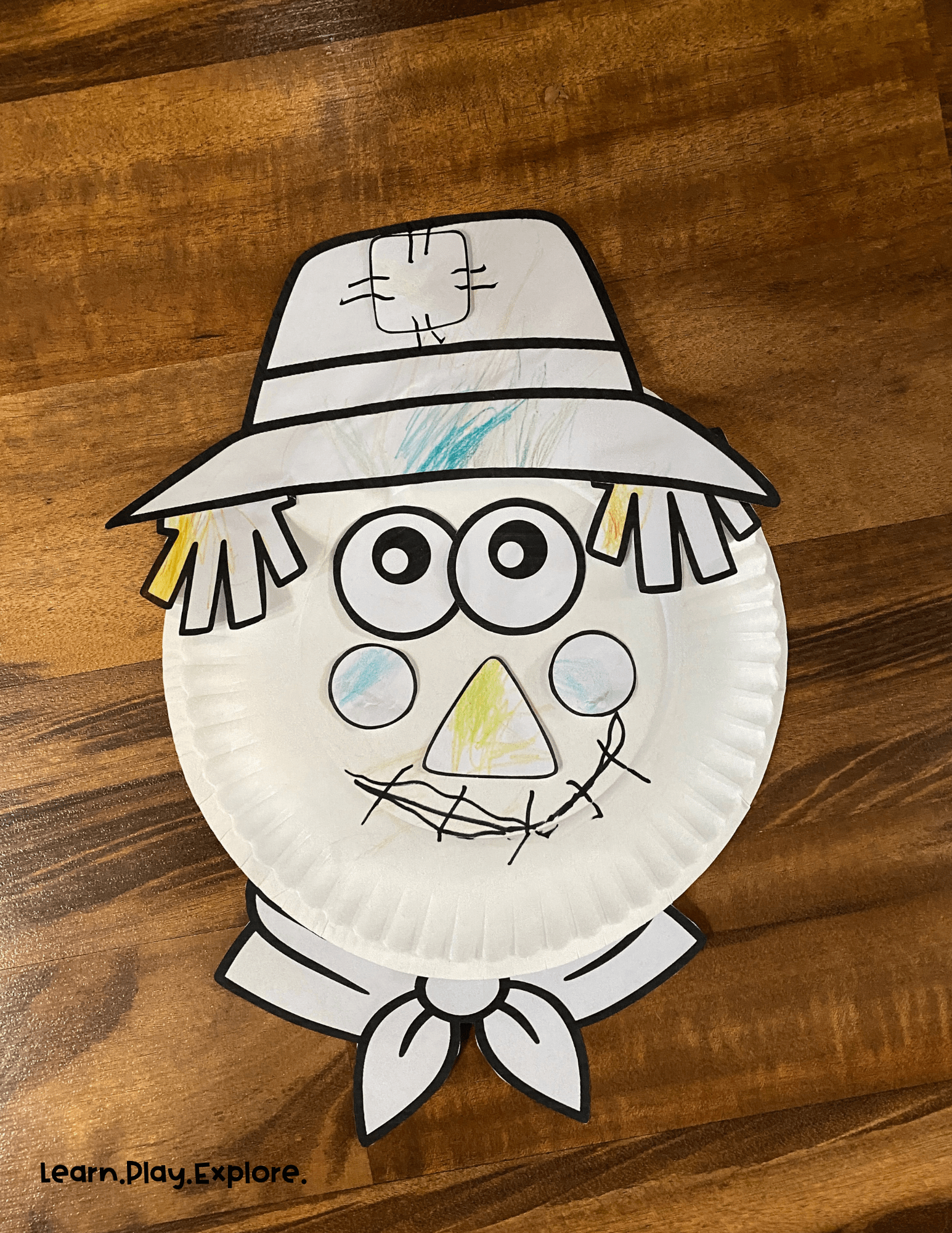 toddler paper plate scarecrow craft