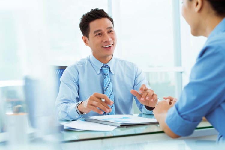 man in a formal dress taking interview