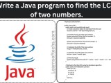 Java Program To Find The Lcm Of Two Numbers Learn Software Technologies