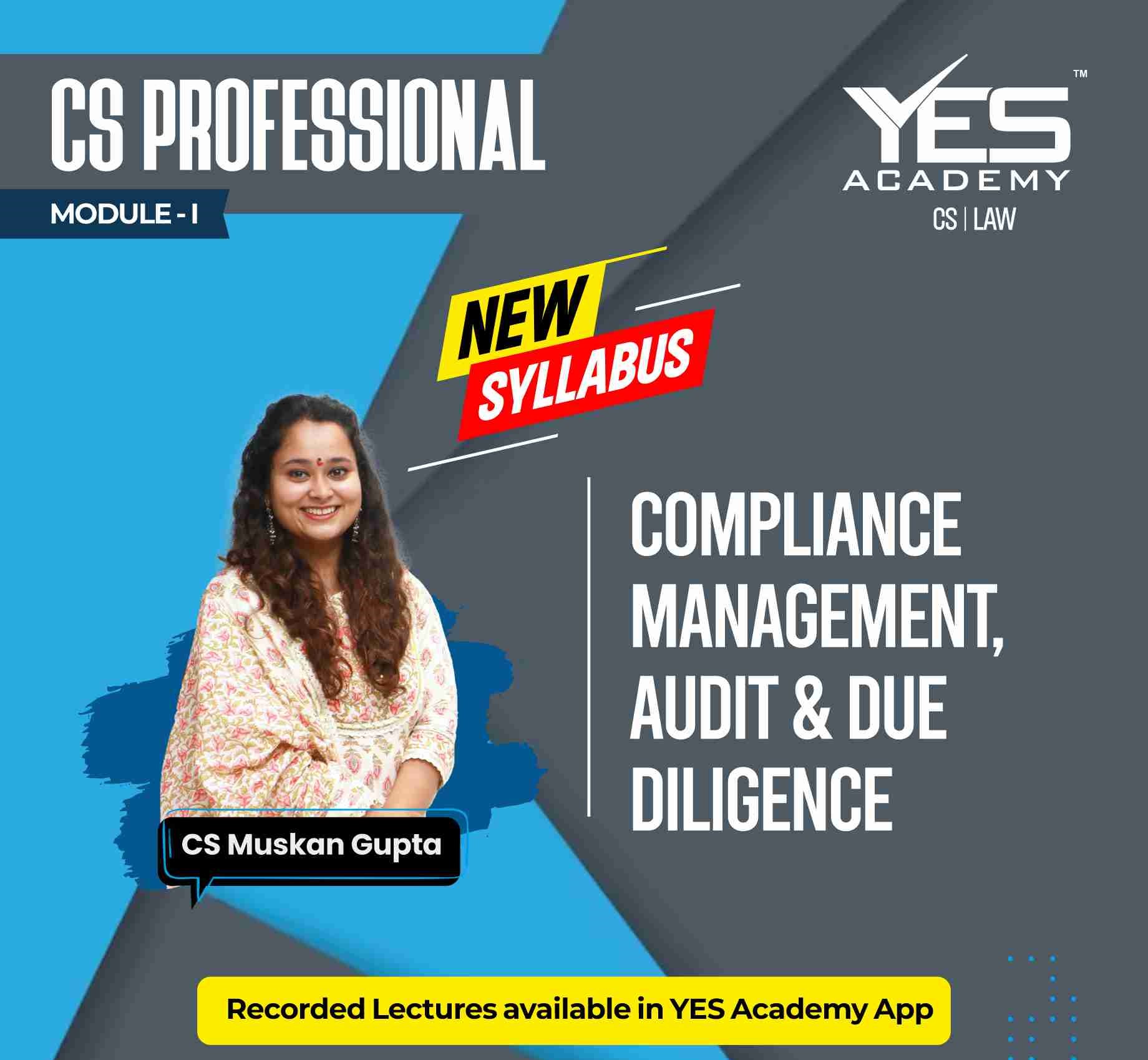 CS Professional Compliance Management, Audit & Due Diligence Regular Video Lectures by CS Muskan Gupta