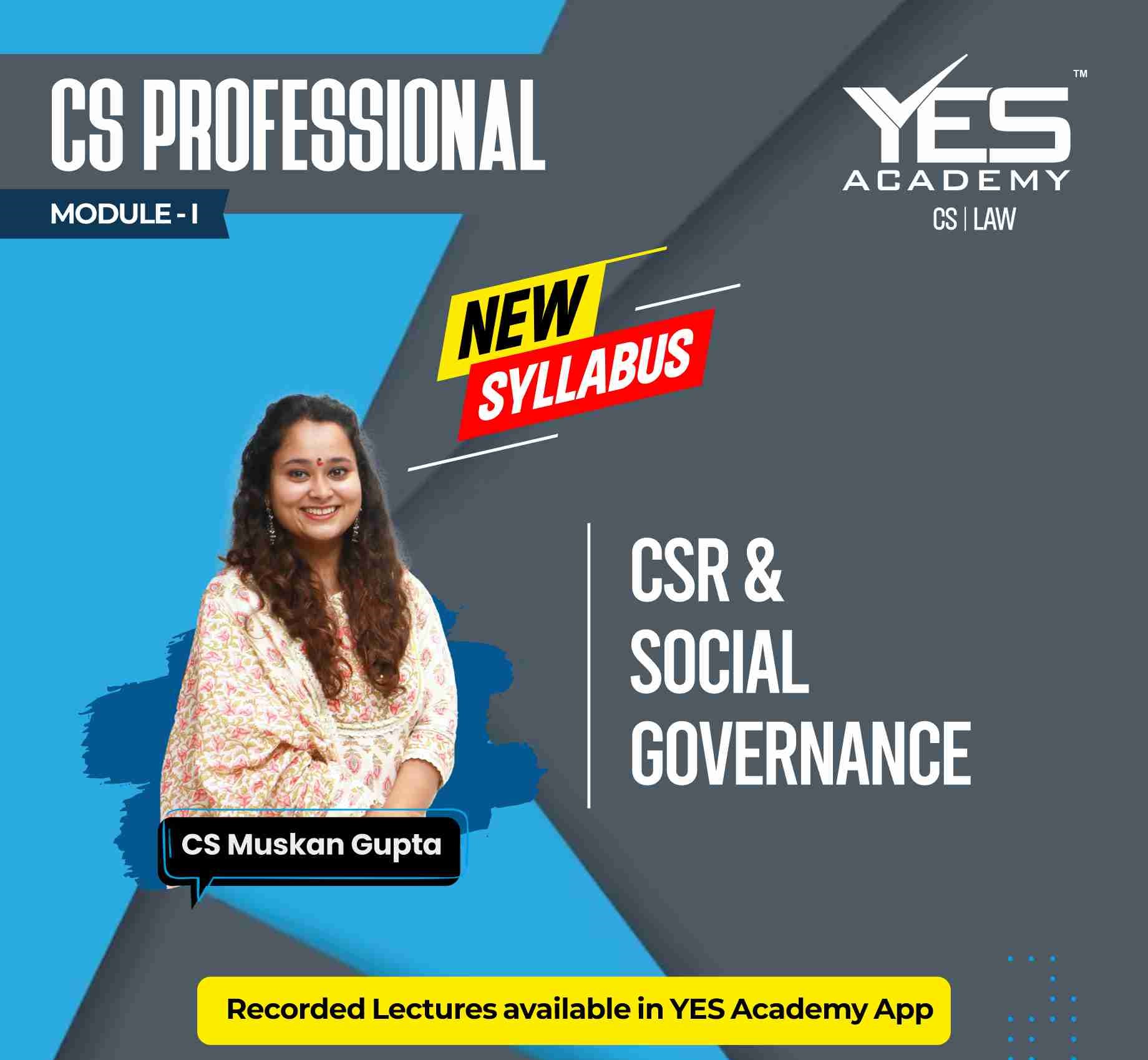 CS Professional CSR & Social Governance Regular Video Lectures by CS Muskan Gupta