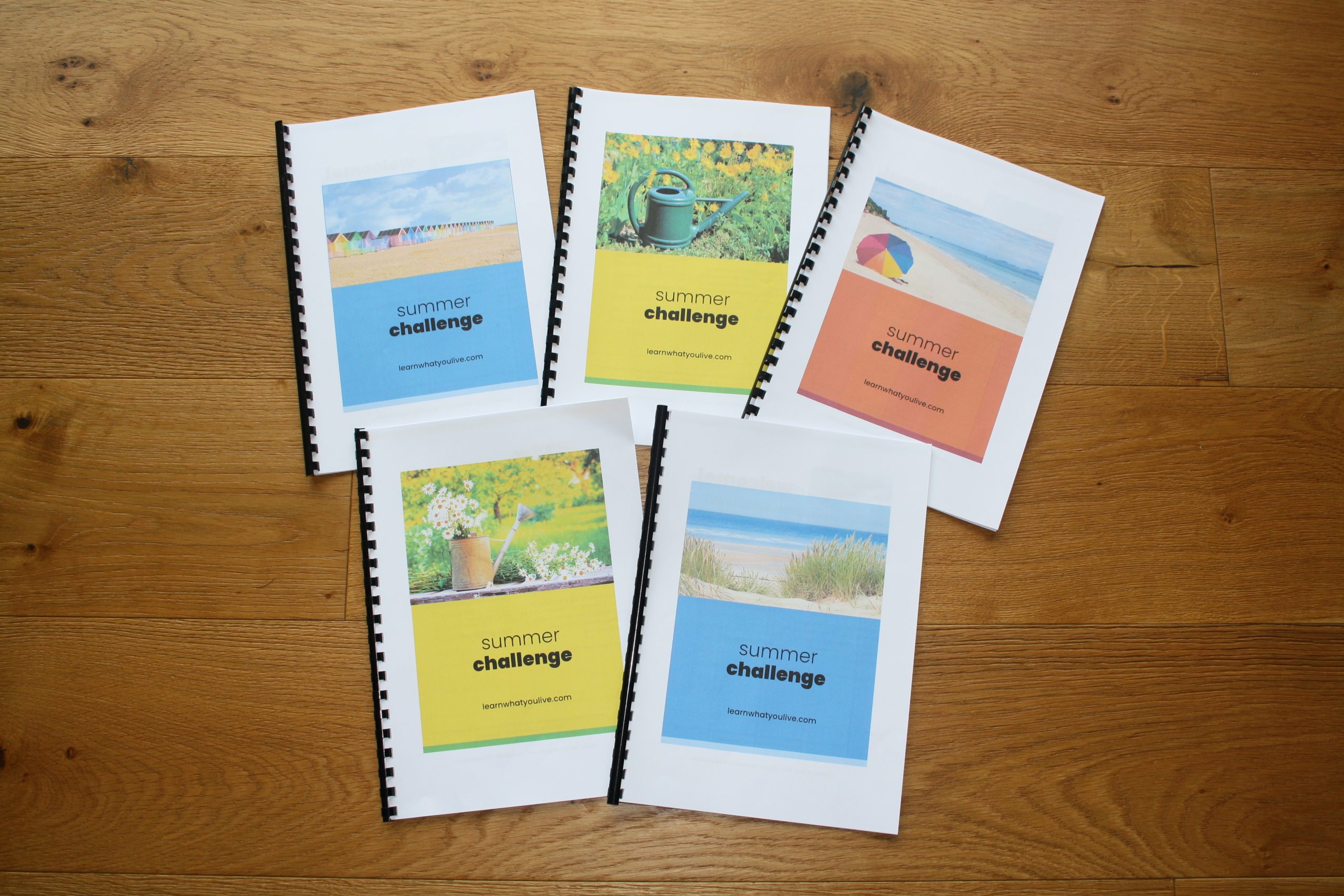 five different designs of the booklet