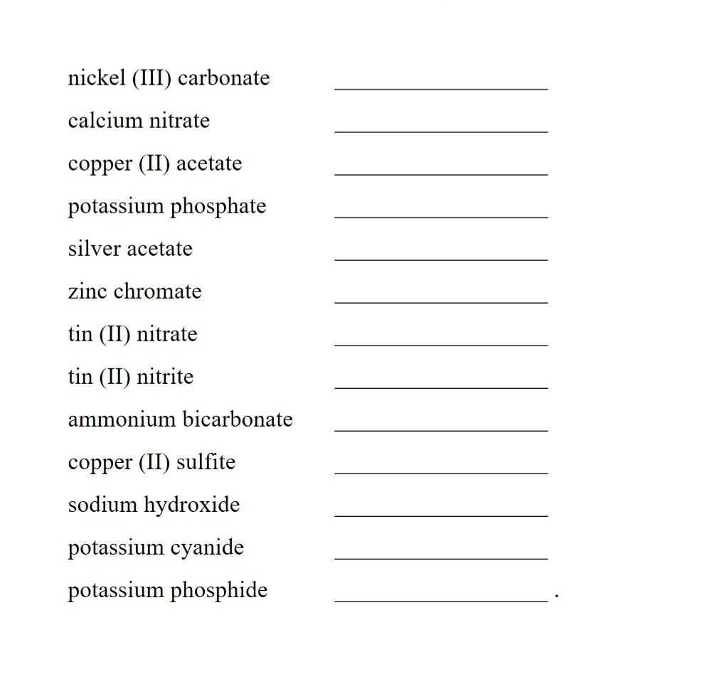 Naming Molecular Compounds Worksheet