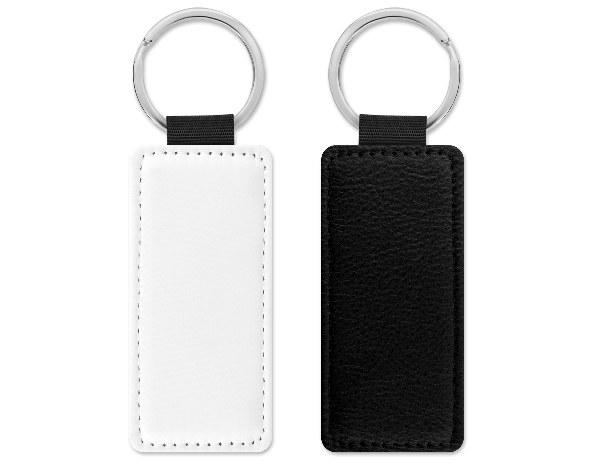 Custom Printed Faux Leather Rectangle Keychain